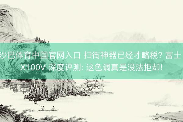 沙巴体育中国官网入口 扫街神器已经才略税? 富士 X100V 深度评测: 这色调真是没法拒却!