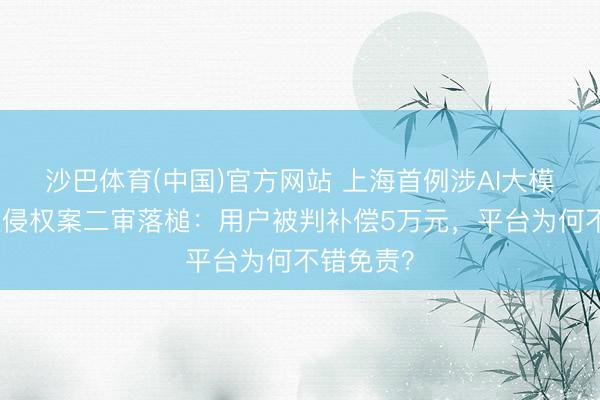 沙巴体育(中国)官方网站 上海首例涉AI大模子文章权侵权案二审落槌：用户被判补偿5万元，平台为何不错免责？