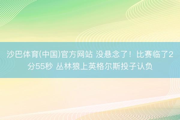 沙巴体育(中国)官方网站 没悬念了！比赛临了2分55秒 丛林狼上英格尔斯投子认负