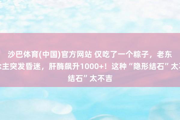 沙巴体育(中国)官方网站 仅吃了一个粽子,老东说念主突发昏迷,肝酶飙升1000+!这种“隐形结石”太不吉